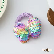 【Gulicc】髮圈 漸層亮片 蝴蝶結髮圈 (開心彩虹)