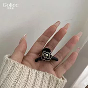 【Gulicc】髮夾 小香風 山茶花 瀏海小抓夾 (黑)