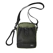 日本KiU 373-906 軍綠色 傘繩防水斜背包, 可放兩個寶特瓶, 可提可掛, 20H背帶可調可拆 軍綠色