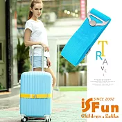 【iSFun】穩固旅行 行李箱彈力一字束帶打包帶/ 藍色