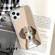 INJOYmall for iPhone 16/15/14/13/12/SE3 系列 千鳥格拼貼米格魯 透明防摔手機殼 iPhone 14 Pro (6.1)