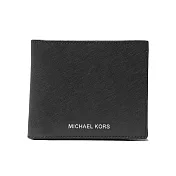 MICHAEL KORS 滿版LOGO皮革短夾 黑