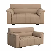 IDEA-簡約氣派方塊貓抓皮雙人沙發/兩色可選(運費另計) 褐色