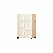 【好氣氛家居】50面寬雙開磁吸折疊三層收納櫃/2色可選 白框白門板