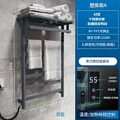 整機加熱毛巾架 烘乾架 浴巾架 110V 不鏽鋼置物架 浴室毛巾桿 (支援隱藏線暗裝) 雅灰-內置定時版-左線