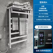 整機加熱毛巾架 烘乾架 浴巾架 110V 不鏽鋼置物架 浴室毛巾桿 (支援隱藏線暗裝) 雅白-內置定時版-左線