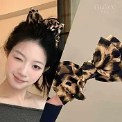 【Gulicc】髮夾 豹紋蝴蝶結 丸子頭 馬尾夾