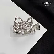【Gulicc】髮夾 可愛貓咪 高馬尾抓夾 (銀色水鑽)