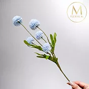 【Floral M】夏日繽紛圓舞曲天空藍乒乓菊仿真花花材（1入組）