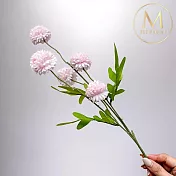 【Floral M】夏日繽紛圓舞曲優雅粉乒乓菊仿真花花材（1入組）