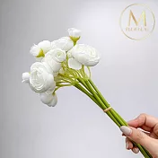 【Floral M】法式浪漫復古茶花優雅白仿真花花材（6入組）