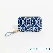 ZODENCE LISBON進口真皮葡式花磚卡片零錢包  藍