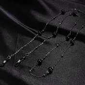 seoul show首爾秀 9珠夾珠兩用口罩掛繩鏈墨鏡平光眼鏡鍊老花近視防丟鍊  黑色