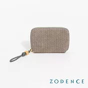ZODENCE SHELL進口真皮貝殼紋理卡片零錢包  深灰