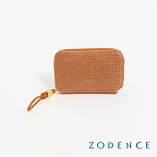 ZODENCE SHELL進口真皮貝殼紋理卡片零錢包  暖駝