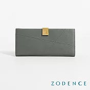 ZODENCE MONTI進口真皮推釦長夾  鐵灰