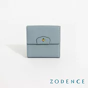 ZODENCE CUFF進口真皮袖釦設計三折多卡短夾 漾藍