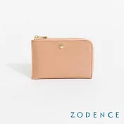 ZODENCE MINA進口牛皮零錢卡包  櫻粉