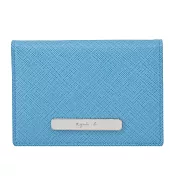 agnes b.長鐵牌雙色防刮證件夾(附盒)- 藍