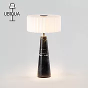 【義大利UBIQUA】Blok 雲岩奢華風USB充電式檯燈- 岩紋黑