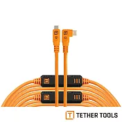 Tether Tools TetherPro Optima 10G USB-C 轉 USB-C 直角傳輸線 9.4m 公司貨 橘色