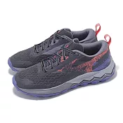 Mizuno 越野跑鞋 Wave Ibuki 5 GTX 女鞋 紫 紅 防水 波浪片 緩衝 運動鞋 美津濃 J1GK2559-71 25.5cm PURPLE/RED