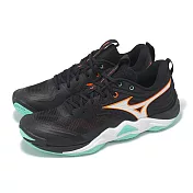 Mizuno 排球鞋 Wave Momentum Elite 男鞋 黑 白 緩衝 支撐 室內運動 美津濃 V1GA2512-12 26.5cm BLACK/WHITE-ORANGE