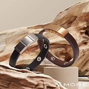 &MORE愛迪莫 Urban 皮革健康鍺手環 (簡約款)-  摩卡金