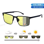 【SUNS】日夜兩用感光變色偏光太陽眼鏡 方框眉型墨鏡 濾藍光/防眩光/抗UV400 S753