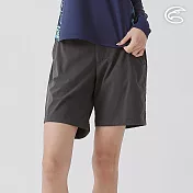 ADISI 女棉感彈性抗汙撥水五分短褲 AP2511061 碳灰 (S-2XL) S 碳灰