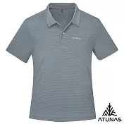【ATUNAS 歐都納】男款排汗透氣短袖POLO衫/大尺碼A8PS2550M- XL 麻花灰