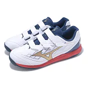 Mizuno 棒壘球鞋 Cushionrevo DIA Trainer Wide 男鞋 寬楦 白 藍 魔鬼氈 支撐 11GT2525-42 25.5cm WHITE/BLUE/RED