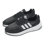 adidas 休閒鞋 Swift Run 22 男鞋 黑 白 針織 透氣 愛迪達 GZ3496