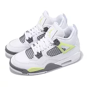 Nike 休閒鞋 Air Jordan 4 Retro GS 大童 女鞋 白 檸檬黃 4代 AJ4 HJ5990-100 23.5cm WHITE/LT LEMON TWIST