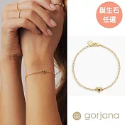 【Gorjana】18K金誕生石心形手鍊－專屬幸運守護石(多款任選) 1月 - 石榴石