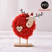 摩達客耶誕-22cm超萌紅色羊咩咩羊毛氈公仔聖誕擺飾