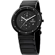 OBAKU 極度凝聚三眼魅力腕錶-全黑