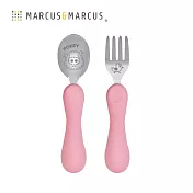【MARCUS＆MARCUS】兒童防滑易握學習叉匙組含盒-粉紅豬