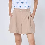 好我_John棉麻後鬆緊打摺短褲裙 其他 橡木卡其