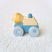 日本 Adnil LAND 寶寶木頭卡車玩具【藍色水泥車】