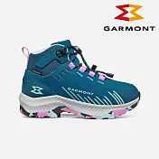GARMONT 兒童防水郊山健行鞋 9.81 Kids Pulse Trek WP 003001 (S05029)｜快速綁帶 童鞋 橡膠底 防水膜 EU34 藍-粉