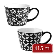 《EXCELSA》Etnika新骨瓷茶杯(黑白窗花415ml) | 水杯 茶杯 咖啡杯