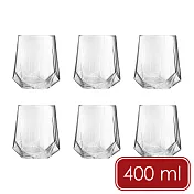 《EXCELSA》Diamante玻璃杯6入(鑽石400ml) | 水杯 茶杯 咖啡杯 酒杯