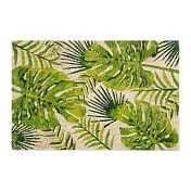 《EXCELSA》Foliage椰子纖維地墊(熱帶植葉60x40cm) | 腳踏墊 刮泥地墊 棕梠地墊 玄關 門口 踏墊