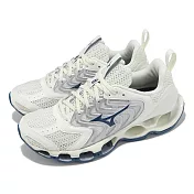 Mizuno 慢跑鞋 Wave Prophecy 14S 男鞋 女鞋 白 藍 輕量 彈力 運動鞋 美津濃 J1GC2583-84 24.5cm WHITE/NAVY