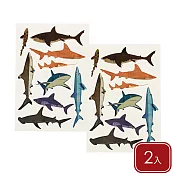 《Rex LONDON》兒童紋身貼紙2入 | 紋身貼紙 派對扮裝 小朋友紋身 - 鯊魚圖鑑