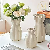 【Floral M】法式幸運星星莉奈奶油白陶瓷花瓶