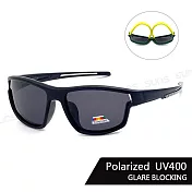 【SUNS】兒童偏光太陽眼鏡 輕量矽膠彈性運動休閒Polarized墨鏡  防眩光/抗UV400 S126 黑框黑腳