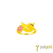 【Just Gold 鎮金店】酷洛米 Kuromi 復古野餐趣-花朵 黃金戒指 港圍 13  金色
