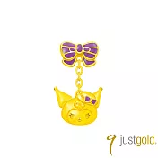 【Just Gold 鎮金店】酷洛米 Kuromi 復古野餐趣-蝴蝶結 黃金單耳耳環